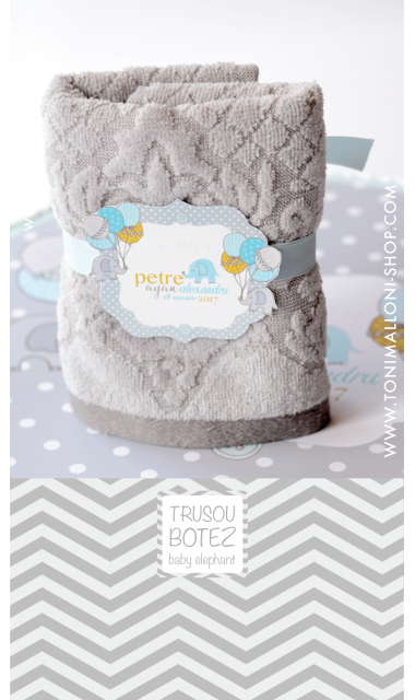 Trusou botez cu elefantei si baloane de aer cald, Grey Baby Elephant  8